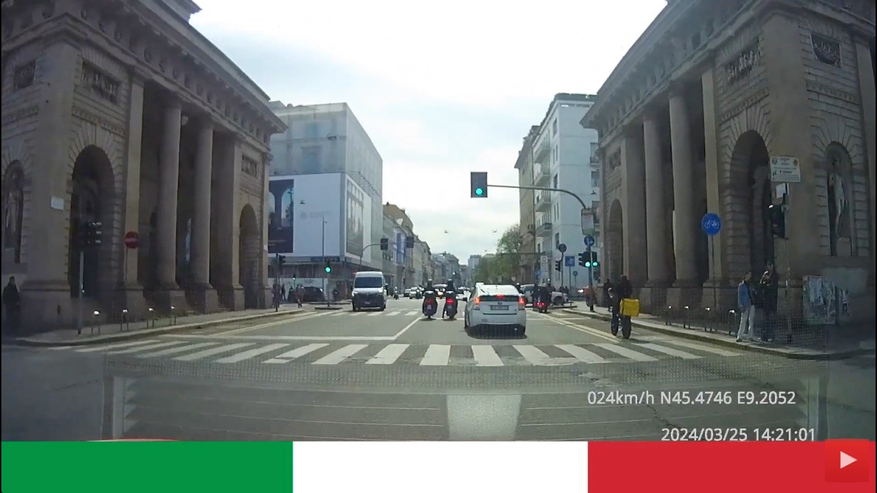 Italy road trip from Sulbiate over Monza Autodromo to Milano downtown and train station