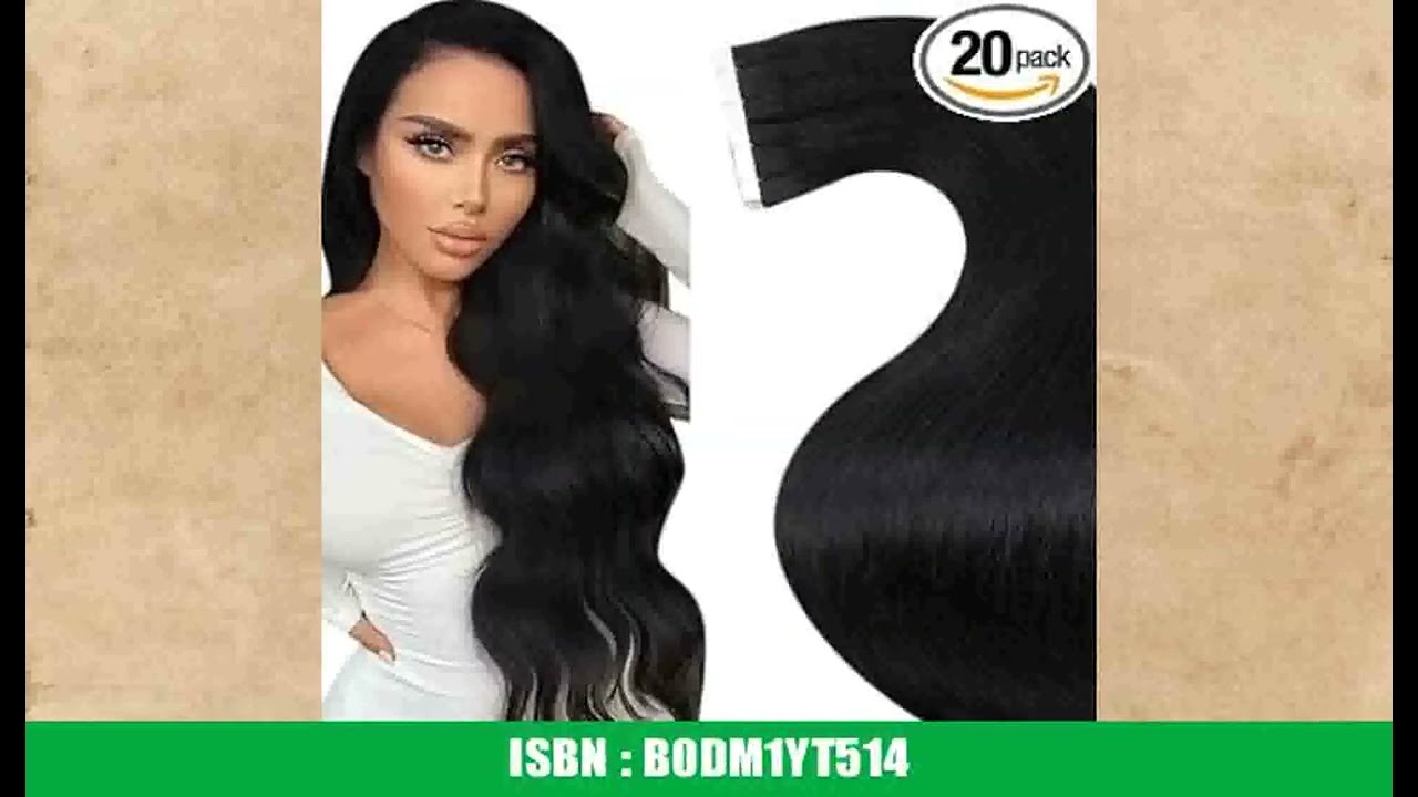 LaaVoo Tape in Extensions Echthaar Schwarz Invisible Remy Echthaar Extensions Tape