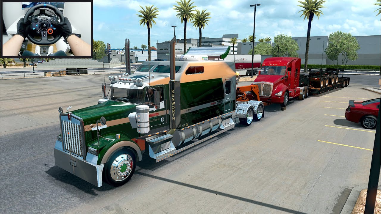 Truck Transport - American Truck Simulator - Logitech g29 steering wheel gameplay HD