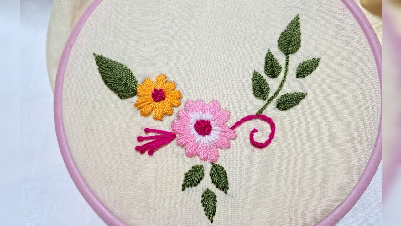 Beautiful Hand Embroidery Flower Design 
