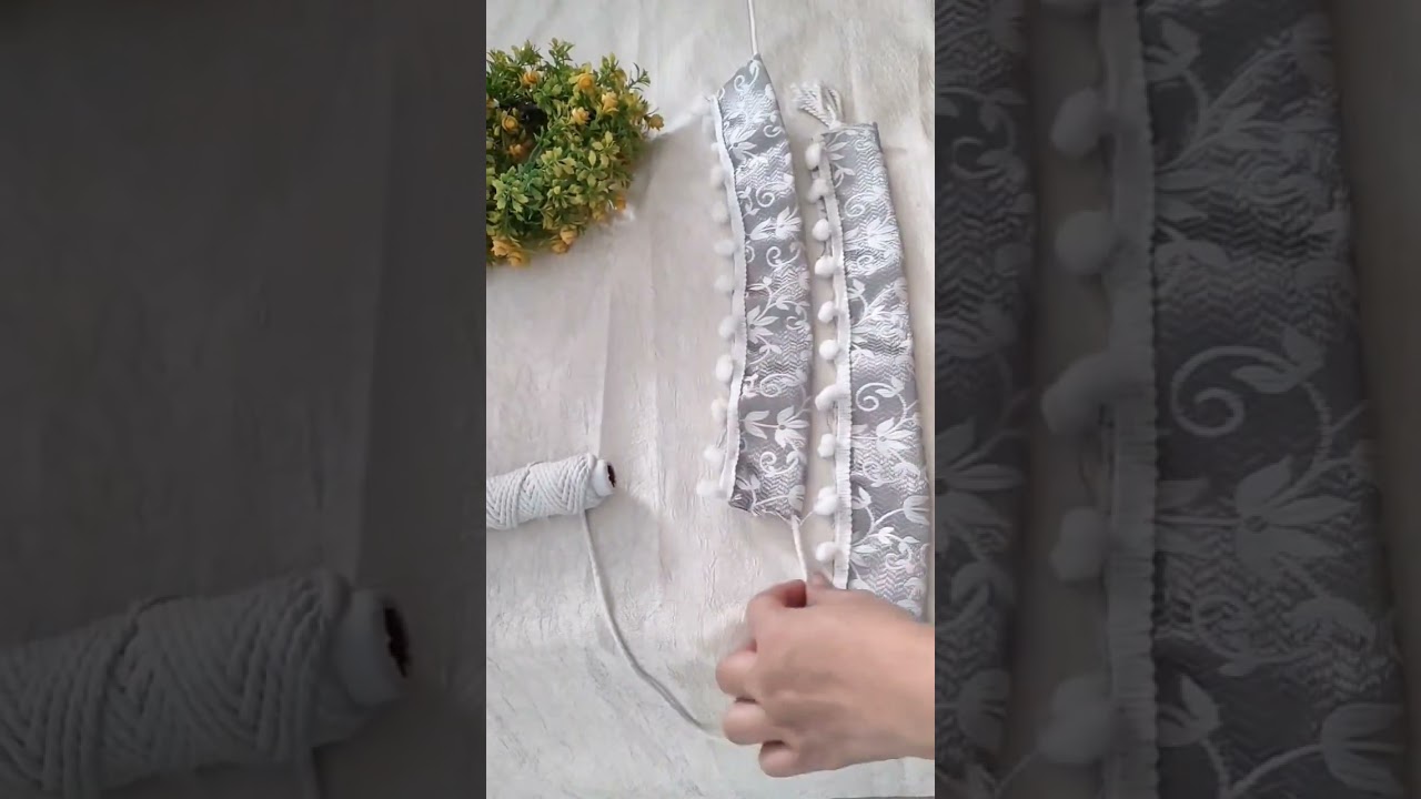 easy & simple diy curtain tiebacks idea #howtomake #diy #pompom #craft #shorts #trending  #ytvideo