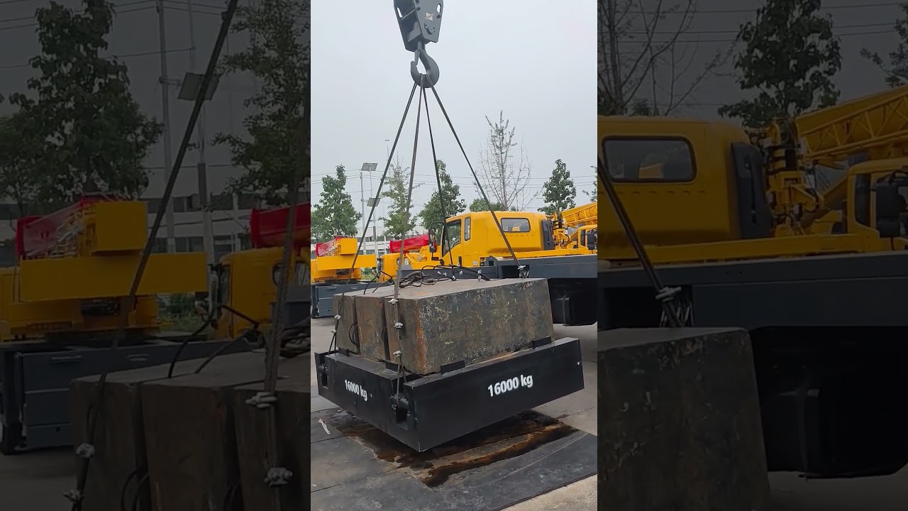 25-ton truck crane lifting 26 tons of weight, test run! +8615054723399