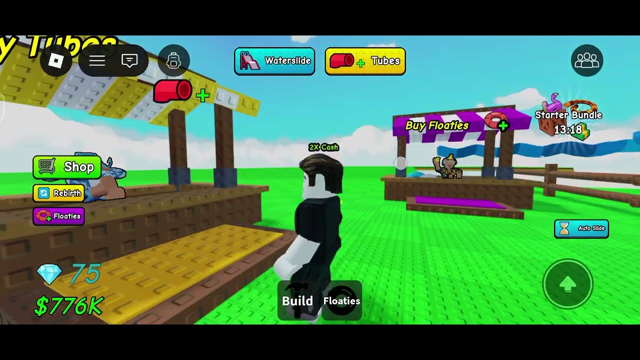 Build a waterslide in Roblox