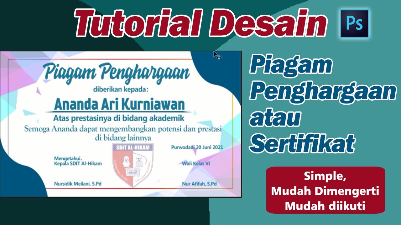 Cara Membuat Desain Piagam atau Sertifikat di Adobe Photoshop || TERBARU 2021