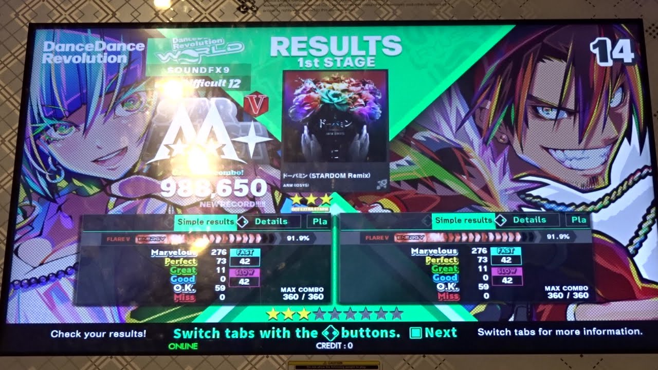 Dopamine [ドーパミン] (STARDOM Remix) - DIFFICULT (12) - AA#682 (Full Combo) on DDR WORLD (AC, US)