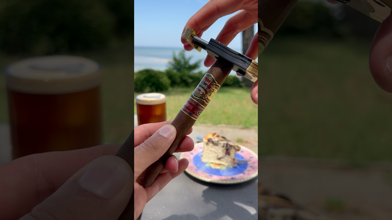 How to cut and light a cigar asmr pairing coffee with a cigar #cigars #cigar #coffee #cigarsdaily