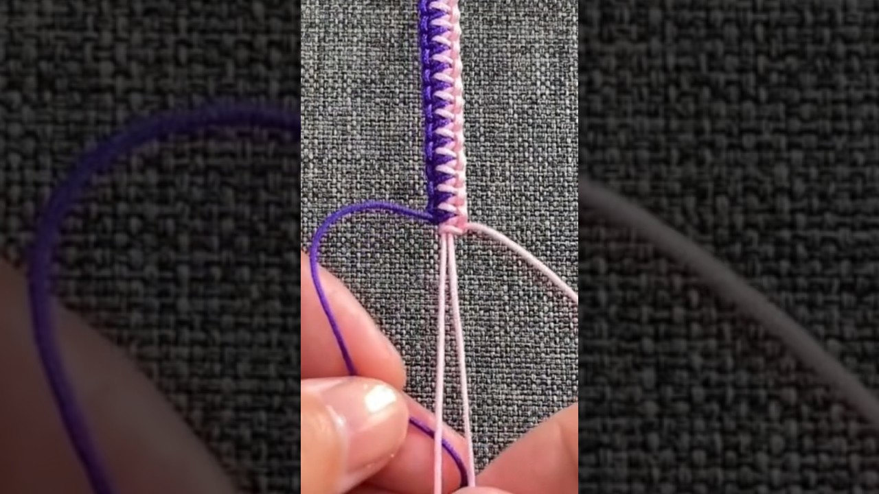Tutorial  👆 Copia la T&eacute;cnica de c&oacute;mo hacer una pulsera de nudo macram&eacute; #pulseras #nudos