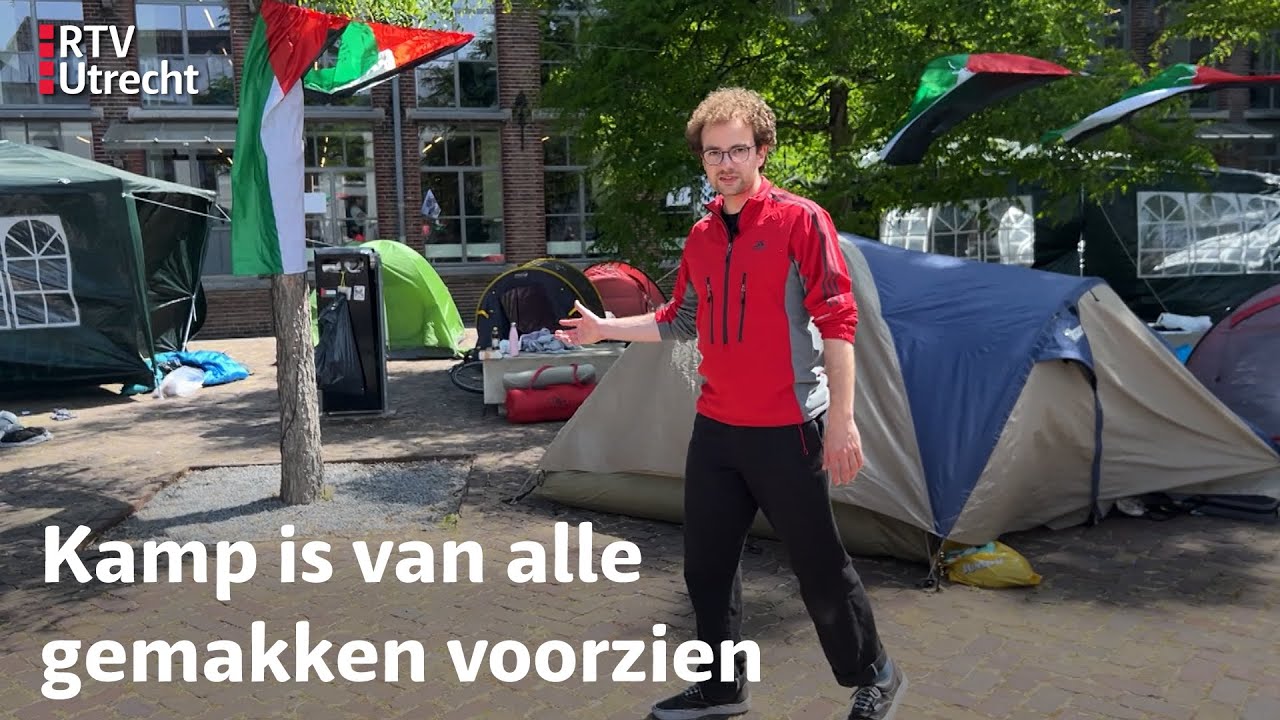 Al ruim een week lang 'kamperen' pro-Palestijnse demonstranten in Utrecht | RTV Utrecht