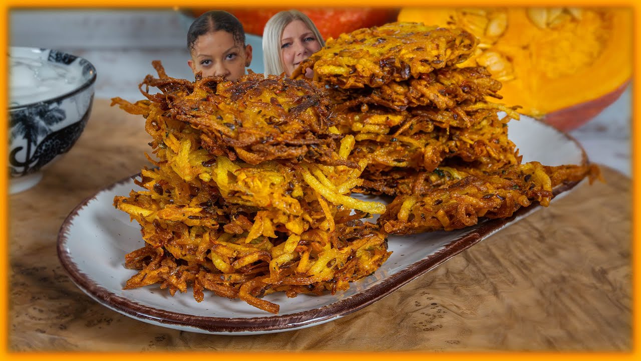 Knusprige Kürbis - Kartoffelpuffer! 🎃 (einfache Zubereitung)