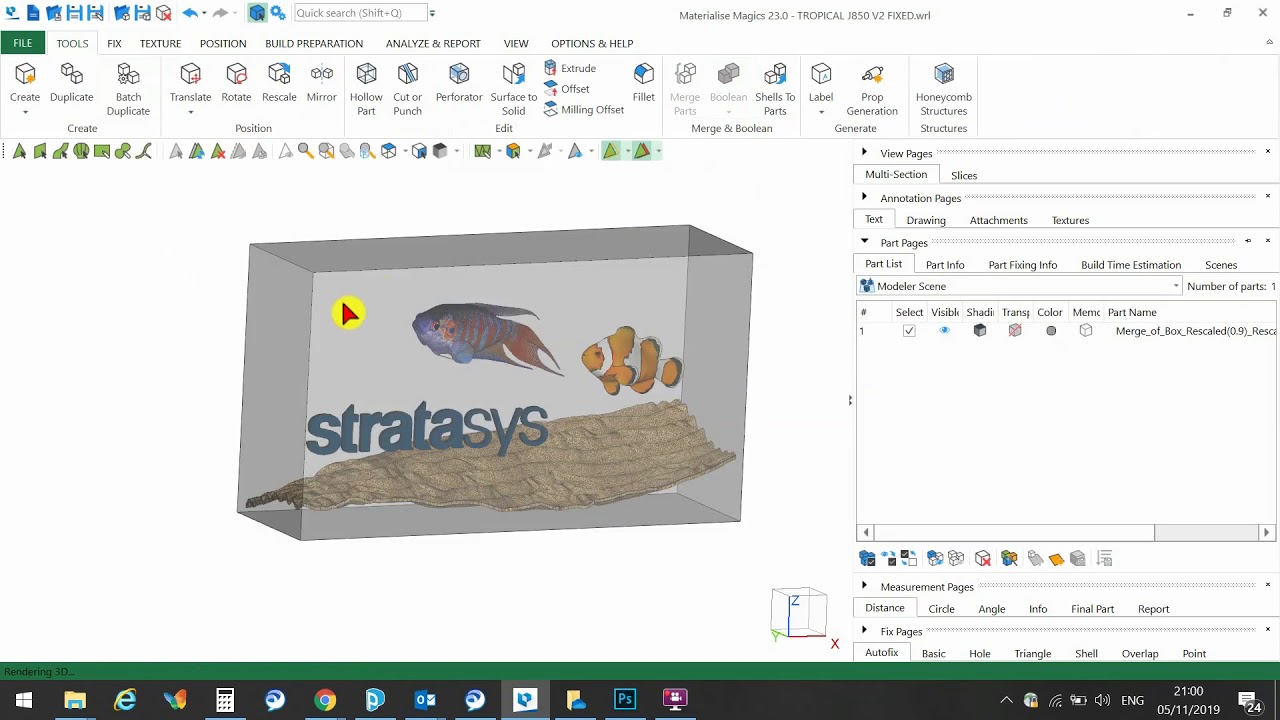 Applying transparency in magics for 3D Printing
