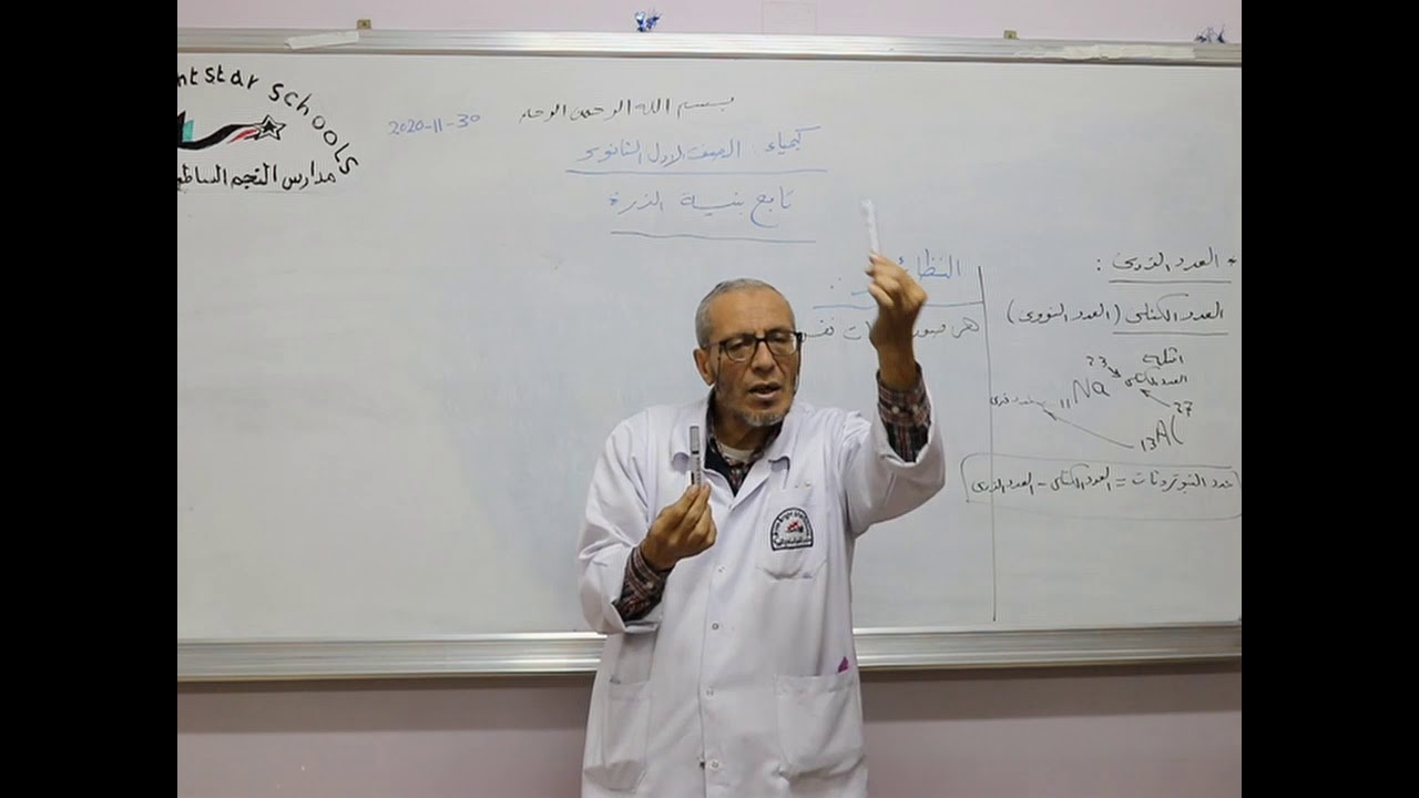 مادة الكيمياء للصف الأول الثانوي /    درس بنية الذرة