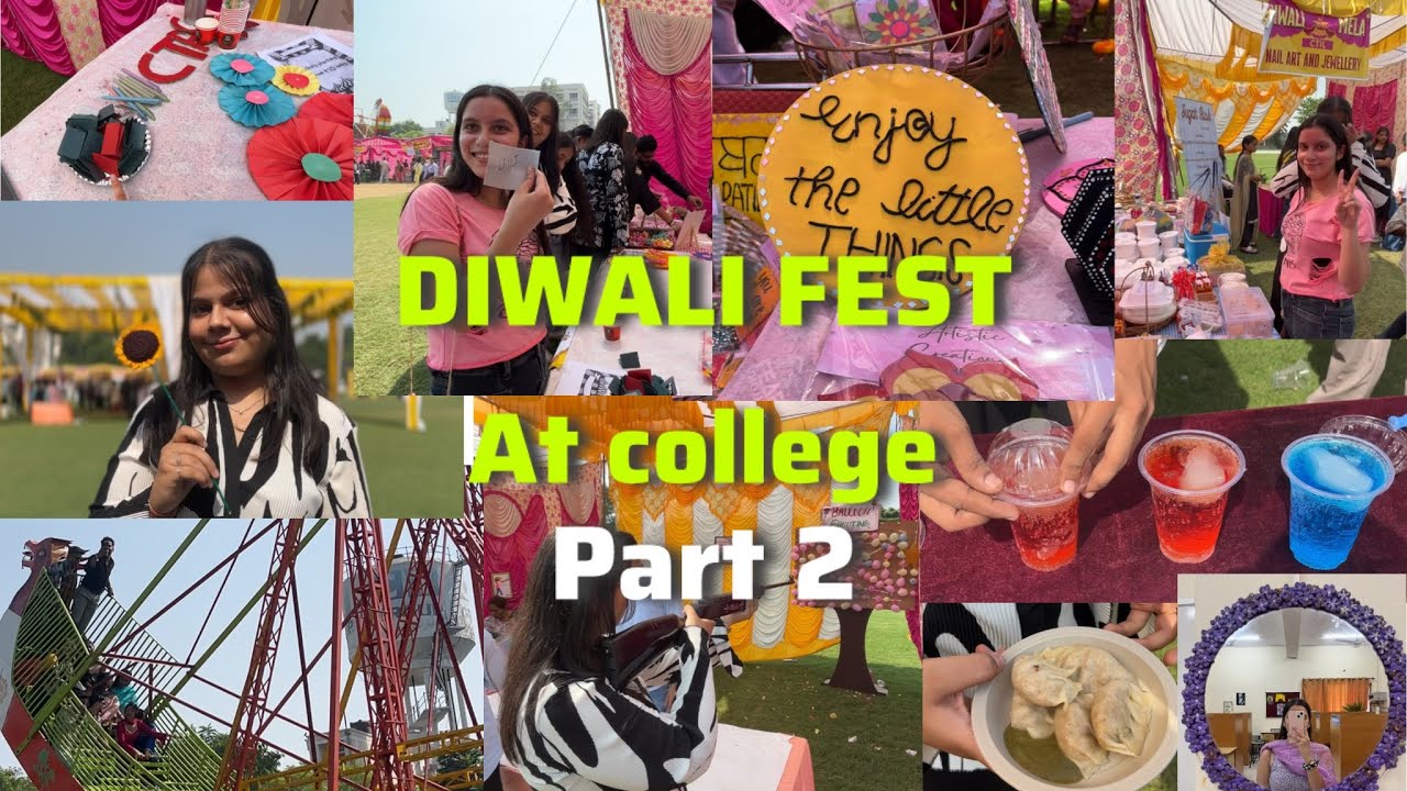 Diwali fest at college💗🍕🍟🍡🎉🪩