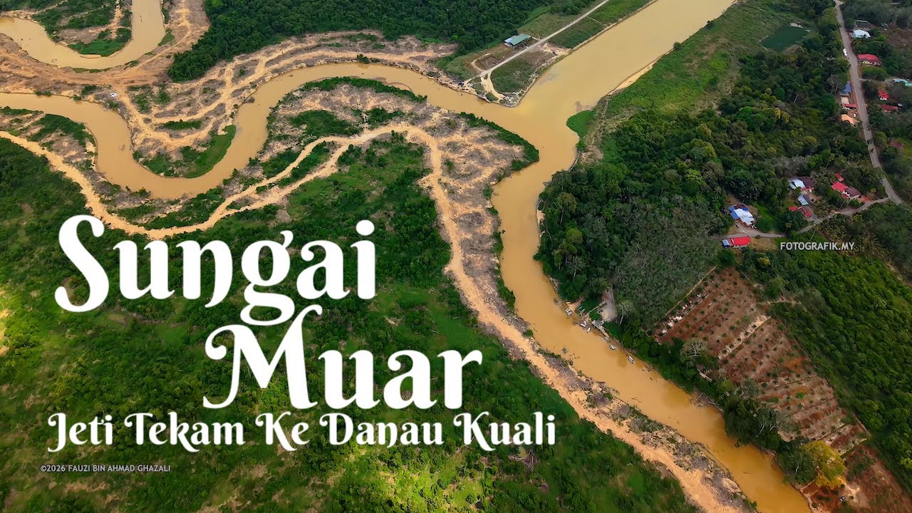 Sungai Muar, Jeti Tekam Ke Danau Kuali | Malaysia Drone View 4K