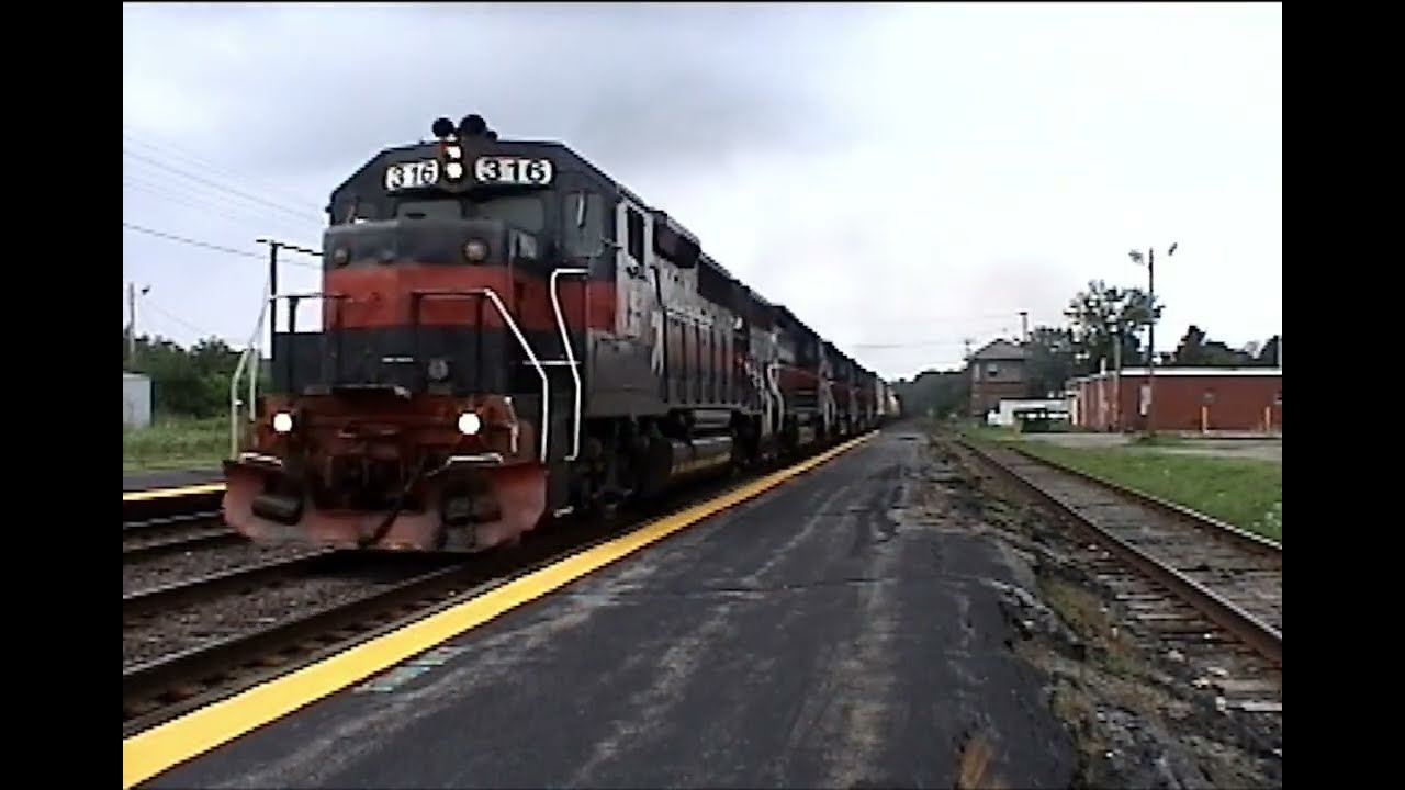 Guilford Rail System Train EDPA through AYER MA with GP40 316 leading August 2003