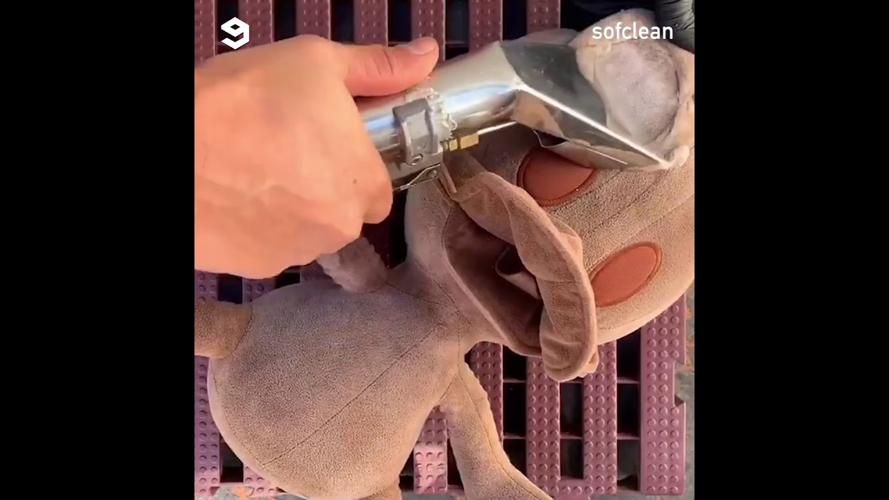 Steam cleaning dirty plushie