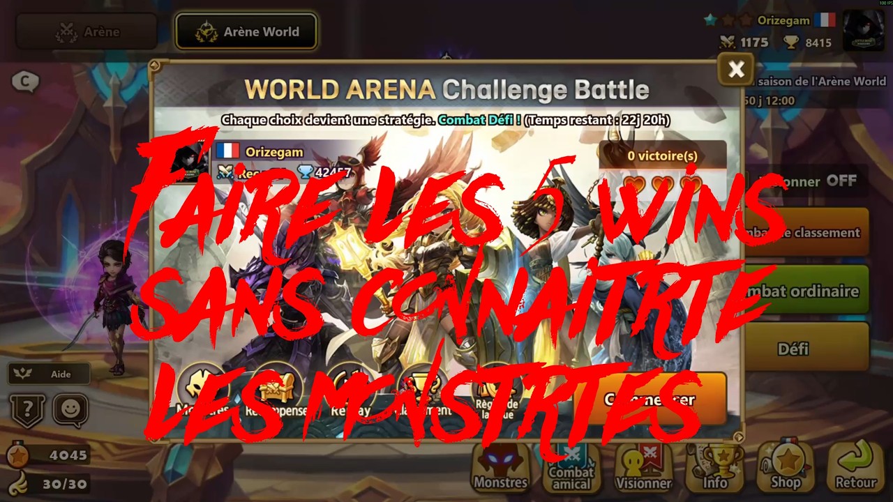Comment valider ses 5 win ? - Summoners War - DEFI