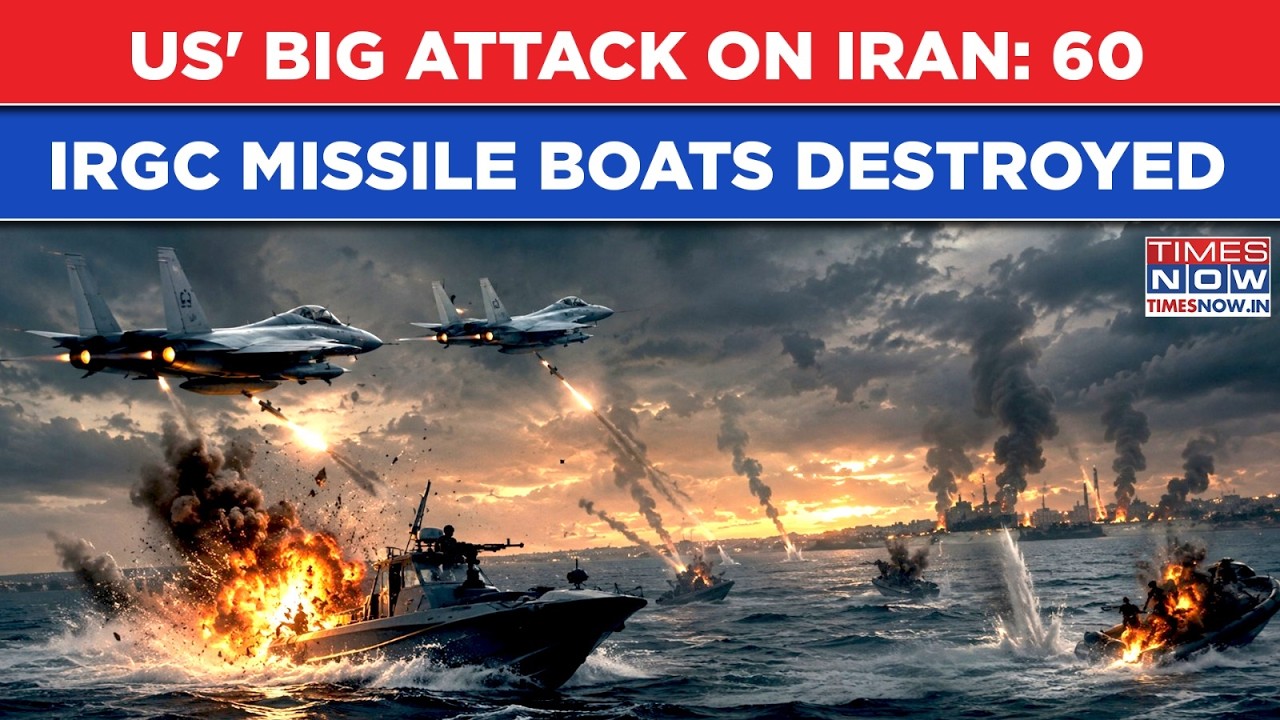 US' BIG ATTACK On Iran: 60 IRGC Missile Boats Destroyed As 80 Military Targets Hit| 1st Visuals