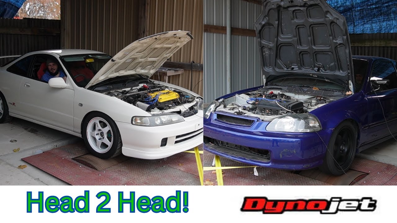 Stock Integra Type R Vs Bolt On GSR Civic Hatch On The DynoJet Dyno