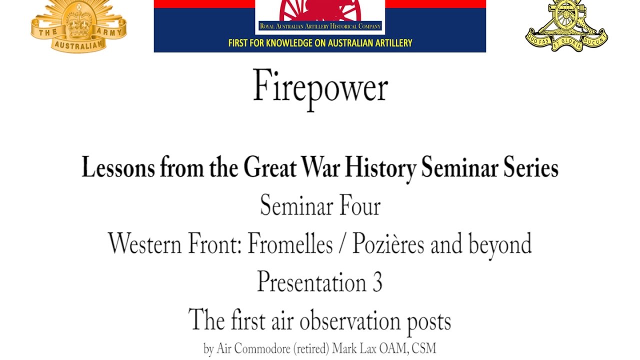 Firepower History Seminar - The first air observation posts