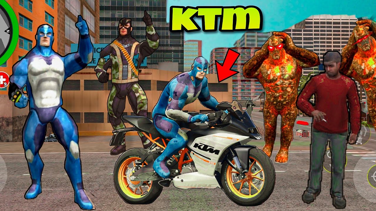 Rope Hero Steal Ktm Bike From Gta 5 || rope hero game ki video