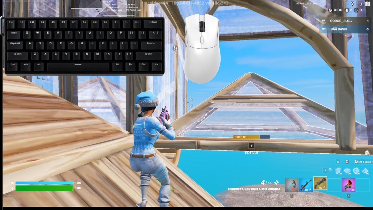 ASMR teclado aula win60he e attack shark x6 no FORTNITE!