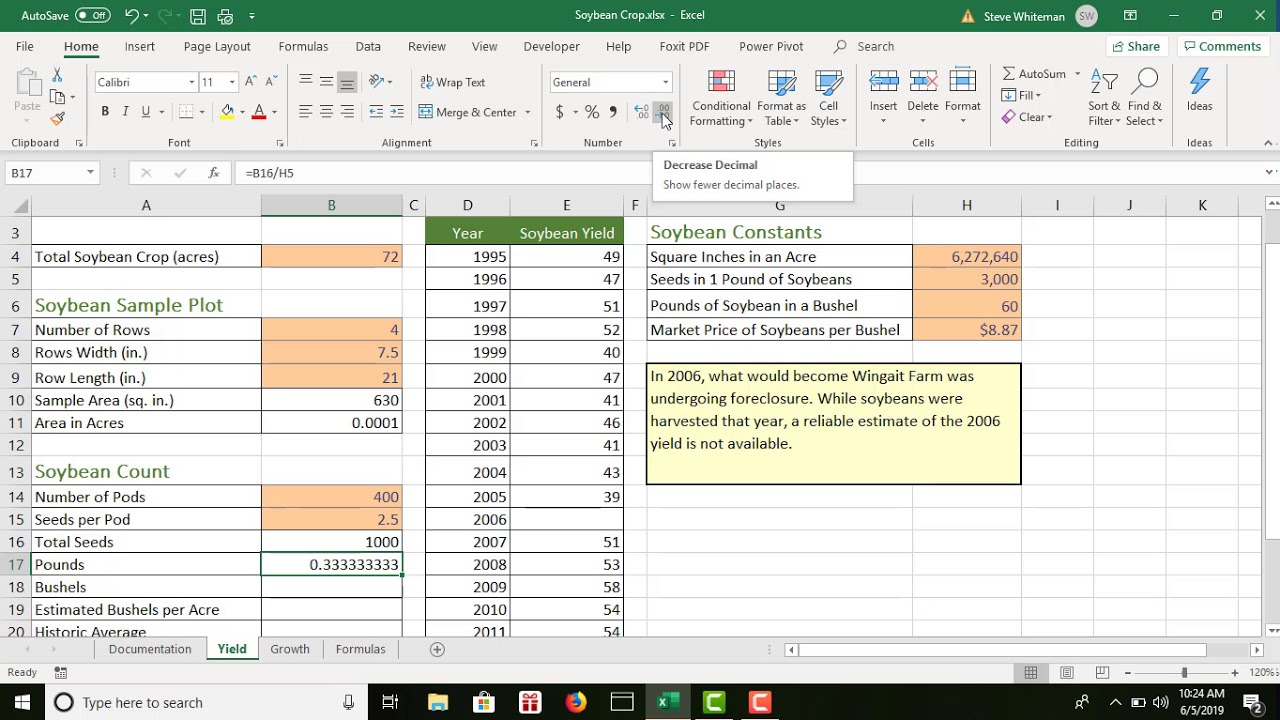 Chapter 3 Excel Video