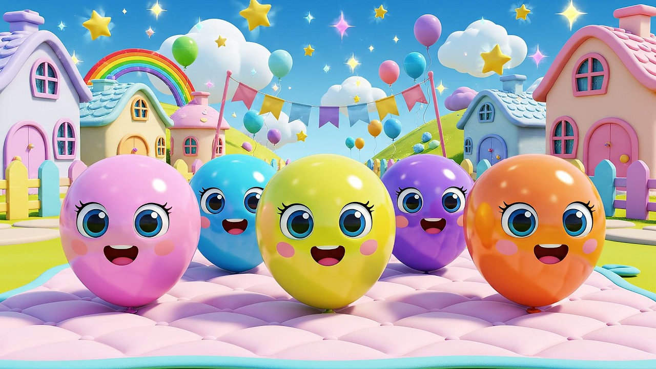 Six Little Toy Balloons Pop Pop Pop | Fun Party Song & Kids Nursery Rhymes