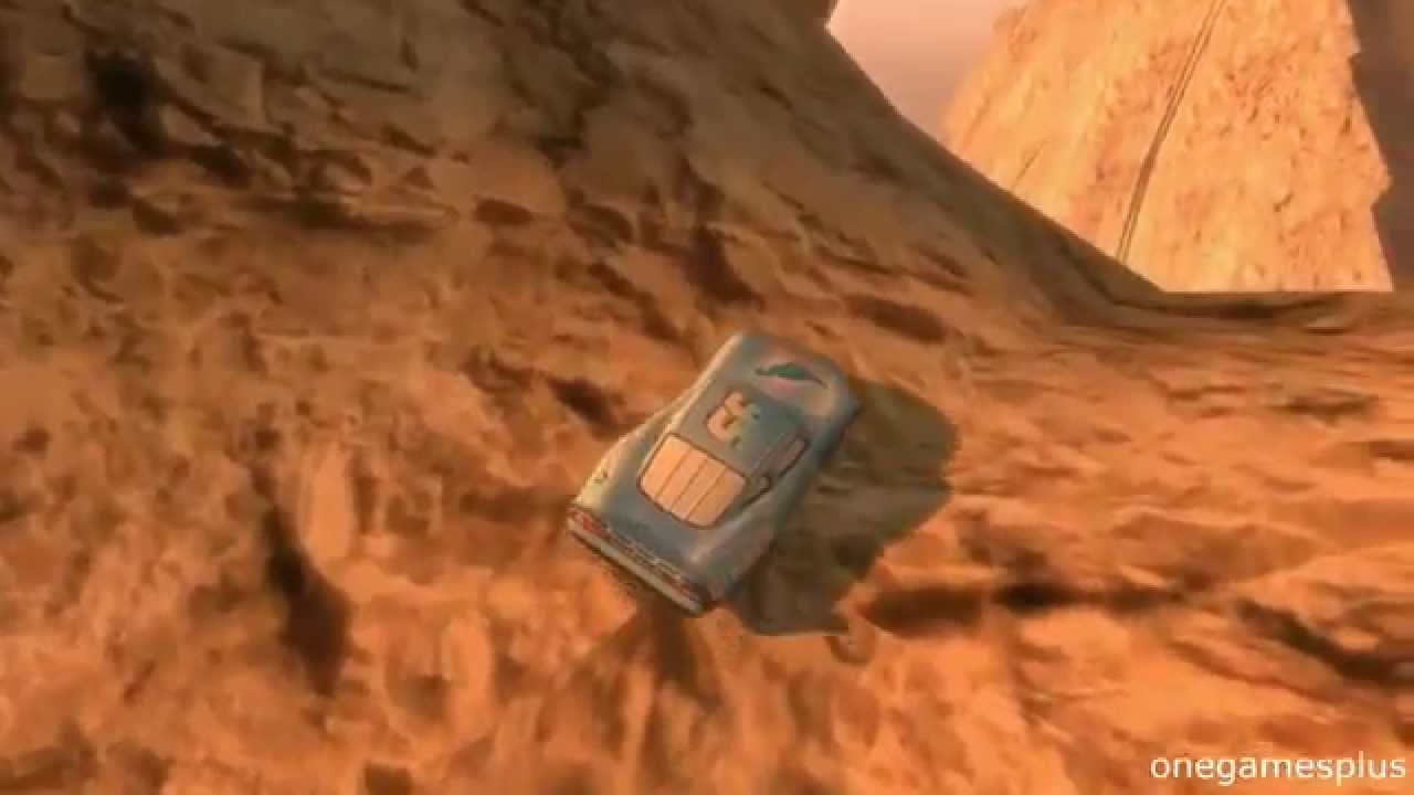 Dinoco McQueen car Crash test in new location Mountain jumping off mountain by onegamesplus