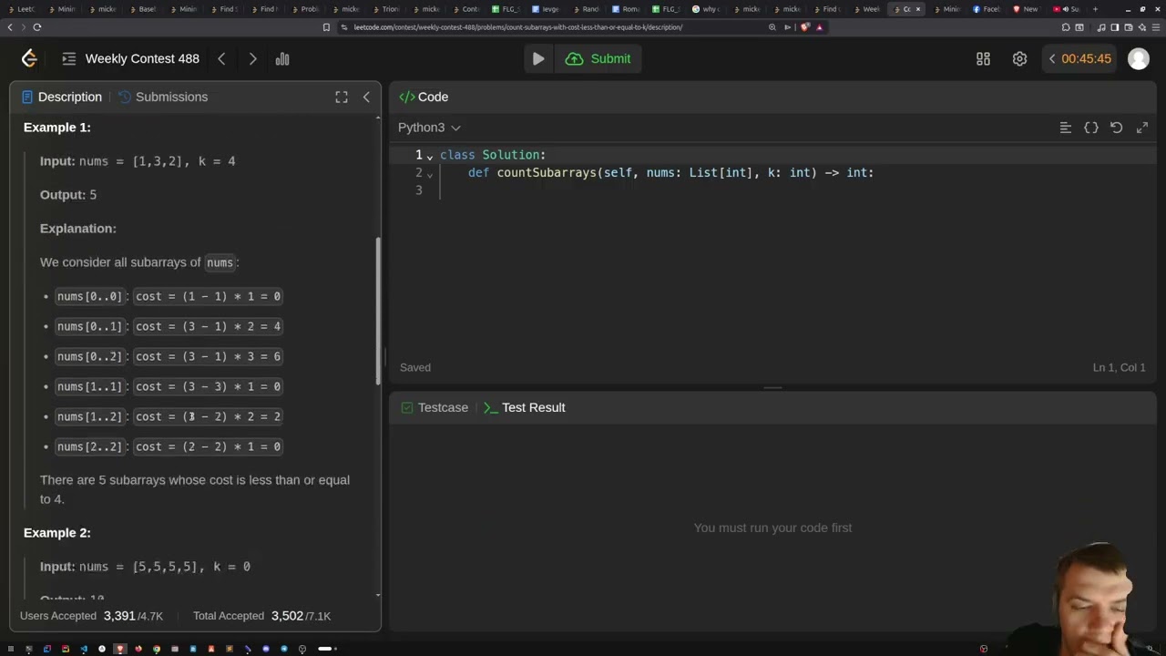 Solving Leetcode Weekly 488 ✅✅✅❌