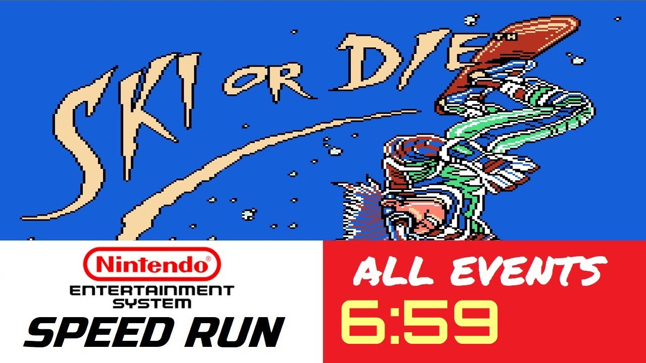 Speed Run [ex-WR] - Ski or Die [NES] - All Events in 6:59