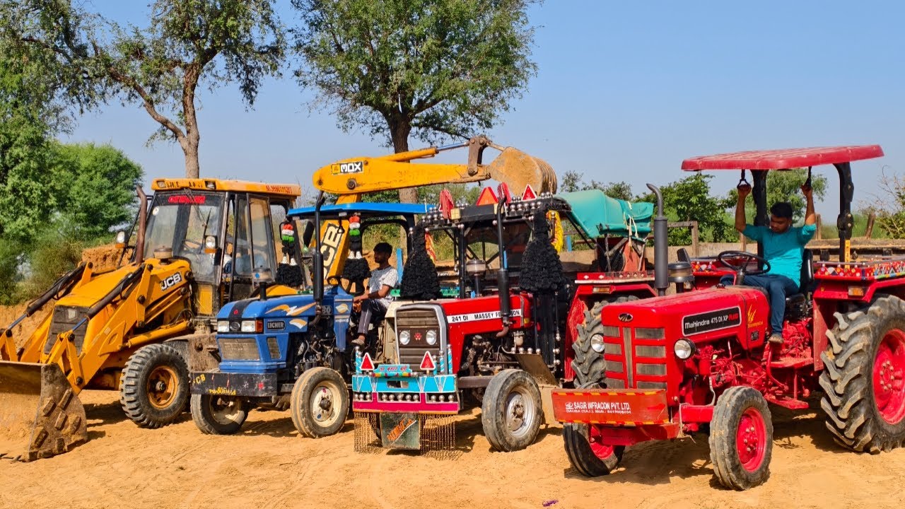 Jcb 3dx Eco Loading Mod in Tractor Stuck New Holland 3630 Mahindra 475 Eicher 380 Sonalika Kubota