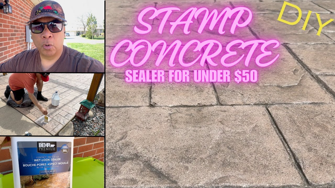 Герметик для бетона Behr Concrete Sealer Wet Look. Загерметизировал мой штампованный бетон менее ...