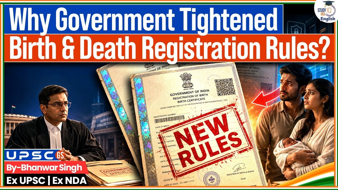 Birth & Death Registration Rules Changed! What the 2026 Amendment Means? | StudyIQ IAS English
