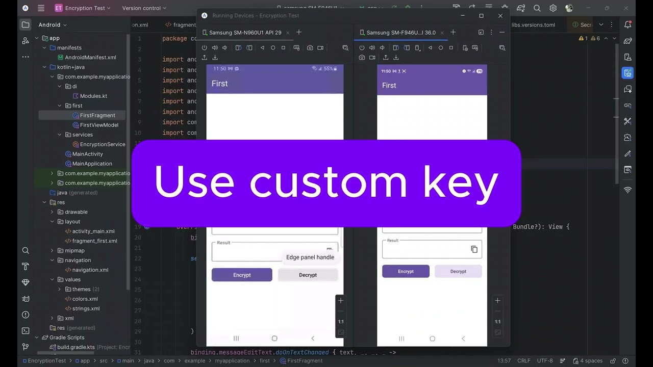 Android AES Encryption (demo on 2 devices)