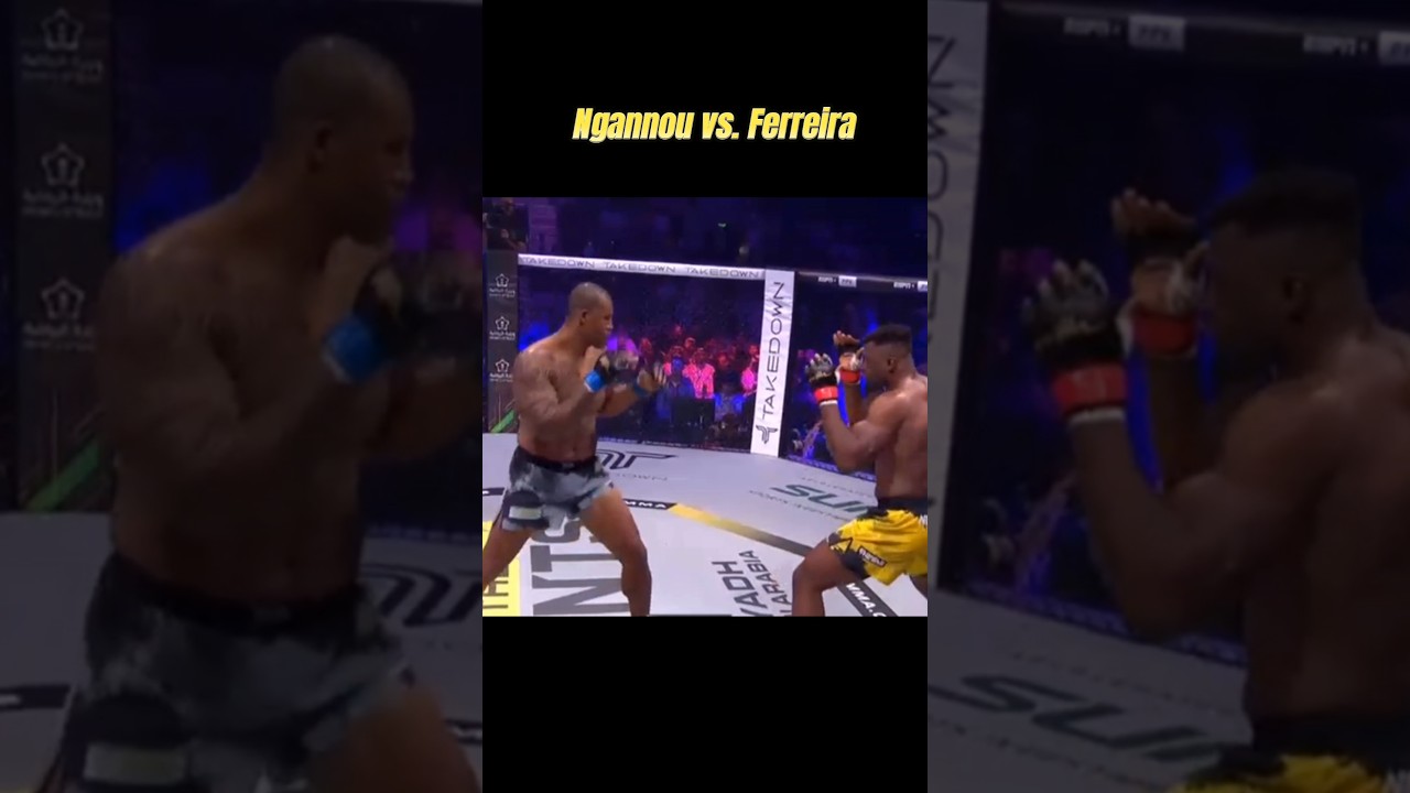 NGANNOU vs FERREIRA ⚡️ KO Highlights     #ngannou #ferreira #ngannouvsferreira #shorts