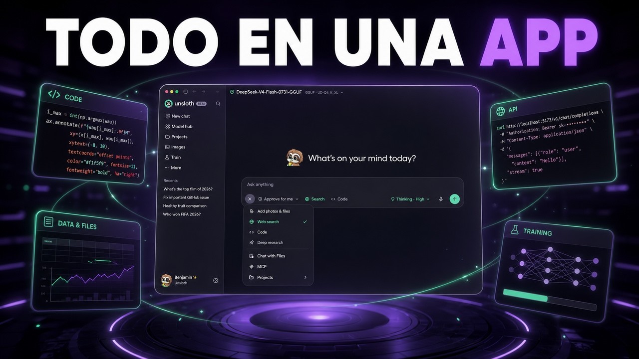 Unsloth Desktop: mucho m&aacute;s que un chat local