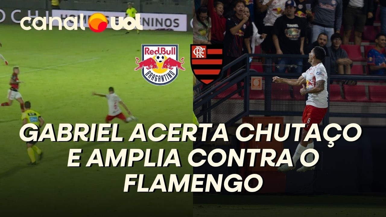 GOL DO BRAGANTINO! GABRIEL ACERTA CHUTA&Ccedil;O DE FORA DA &Aacute;REA E AMPLIA CONTRA O FLAMENGO