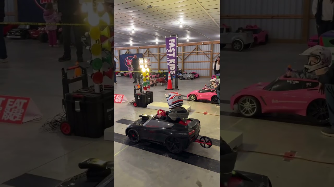 The dads were putting in work for the kids at the first ever Power Wheels Battle #dragracing