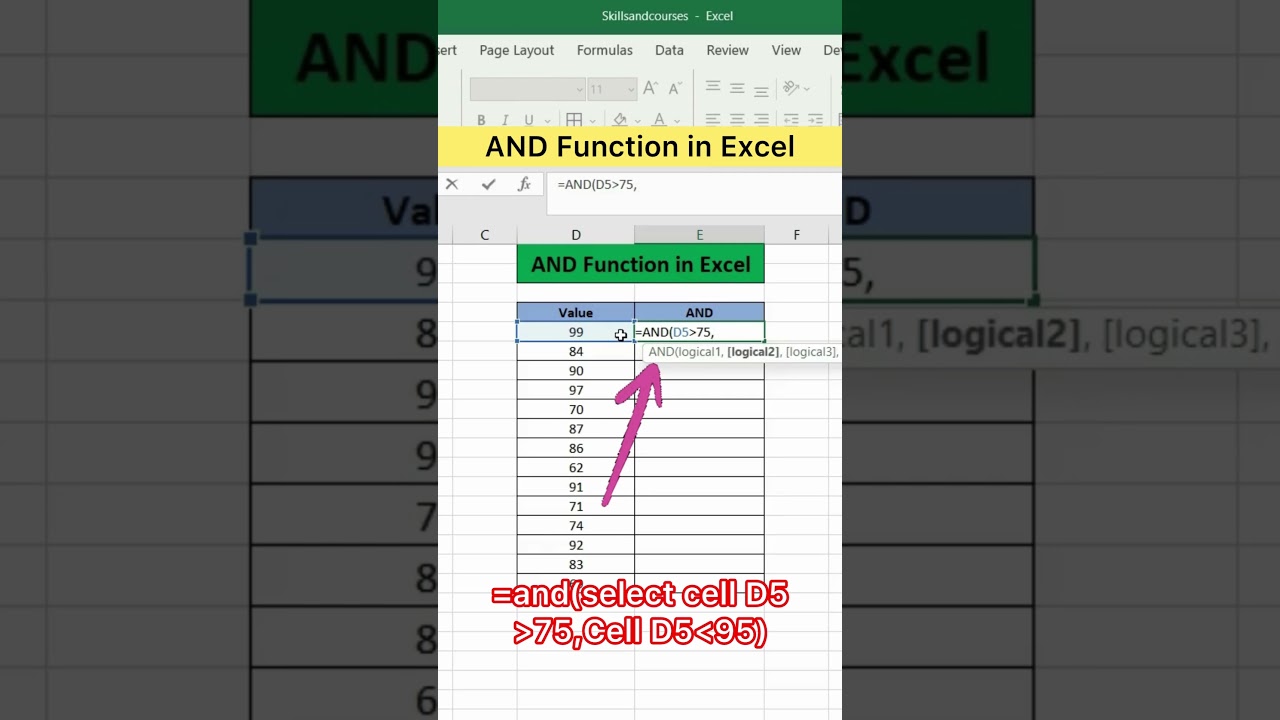 AND Function in Excel | Advanced Excel Formula #excel #exceltutorial #exceltips