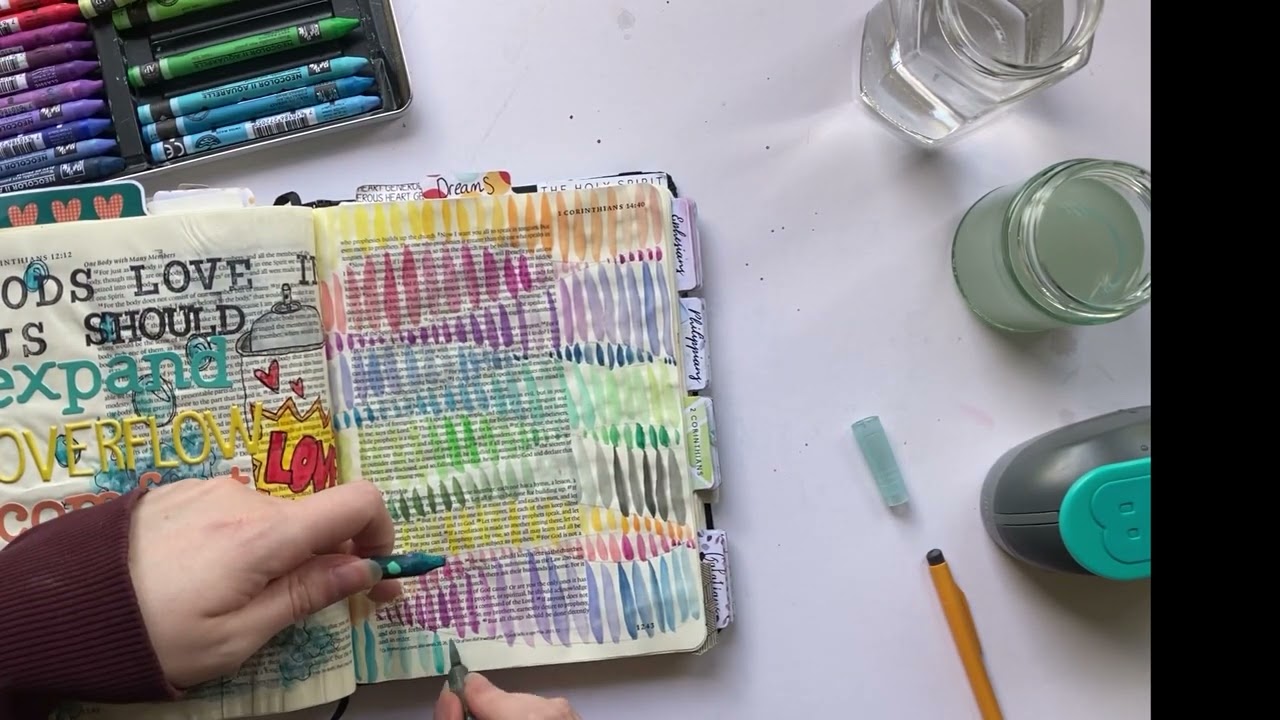 Watercolour Rainbow Backgrounds | Bible Journaling Tutorial 🌈 | 1 Corinthians 13