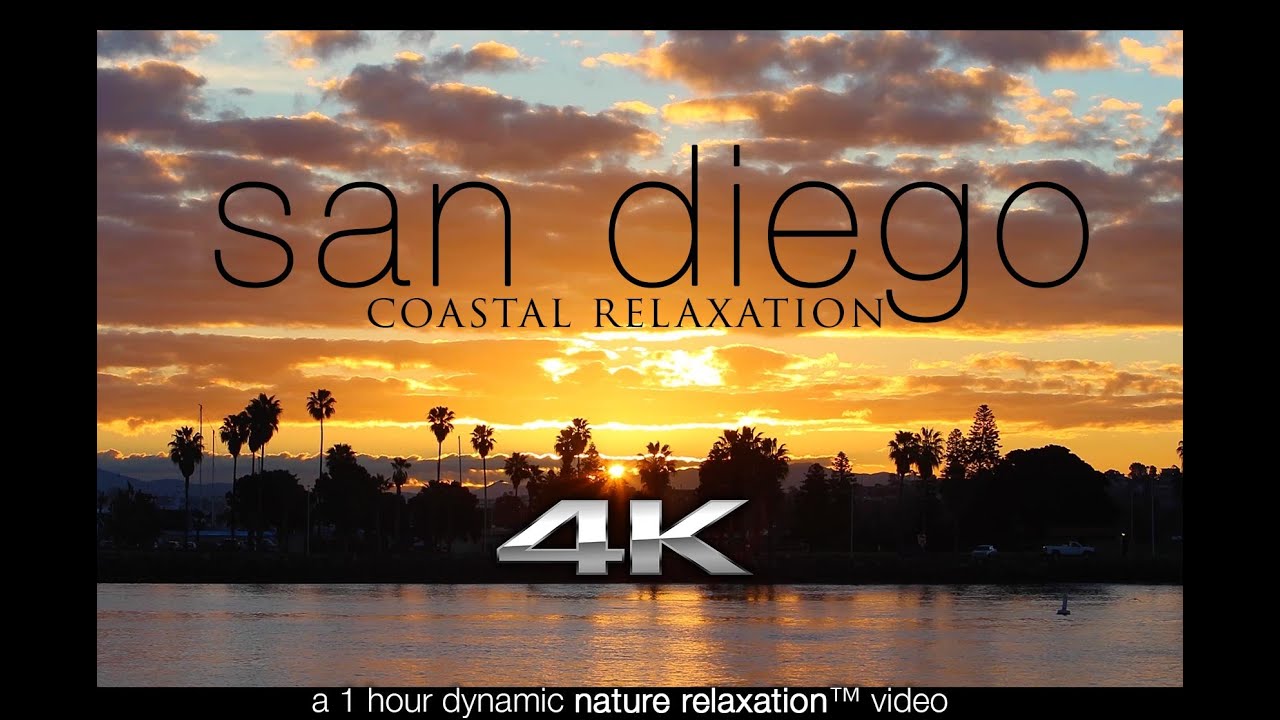 4K: San Diego Coastal Relaxation 1HR Nature Video w/ Ocean Sounds UHD