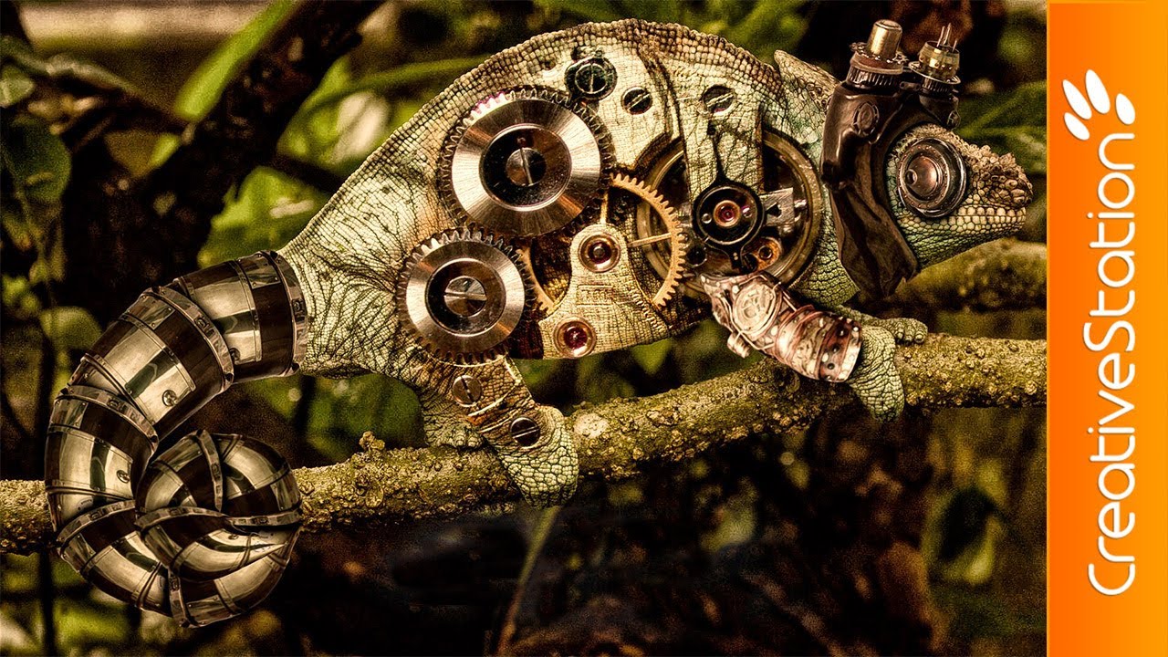 Chameleon steampunk - Speed art ( #Photoshop CS6 ) | CreativeStation