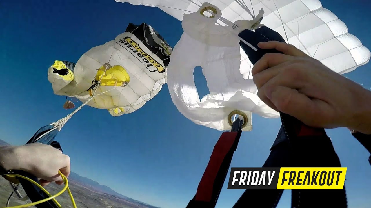 Friday Freakout: Skydiver's Main Parachute Stuck, Messy Two-Out Malfunction