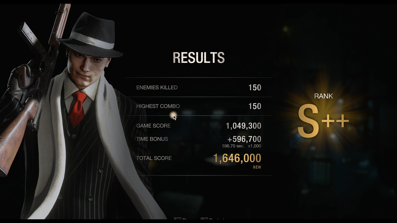 Resident Evil 4 Remake Mercenaries -  Leon (Pinstripe)  - Docks S++
