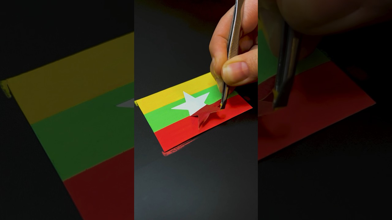 Drawing the flag of Myanmar 🇲🇲 What&rsquo;s next? #painting #creative #art