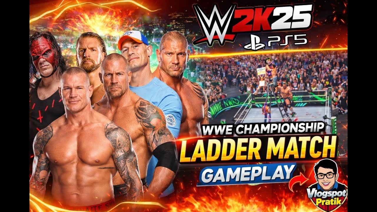WWE 2K25 GAMEPLAY 6 MAN DOUBLE BELT LADDER MATCH PS5 #wwe #wwe2k25 #wwegameplay #ps5gaming #explore