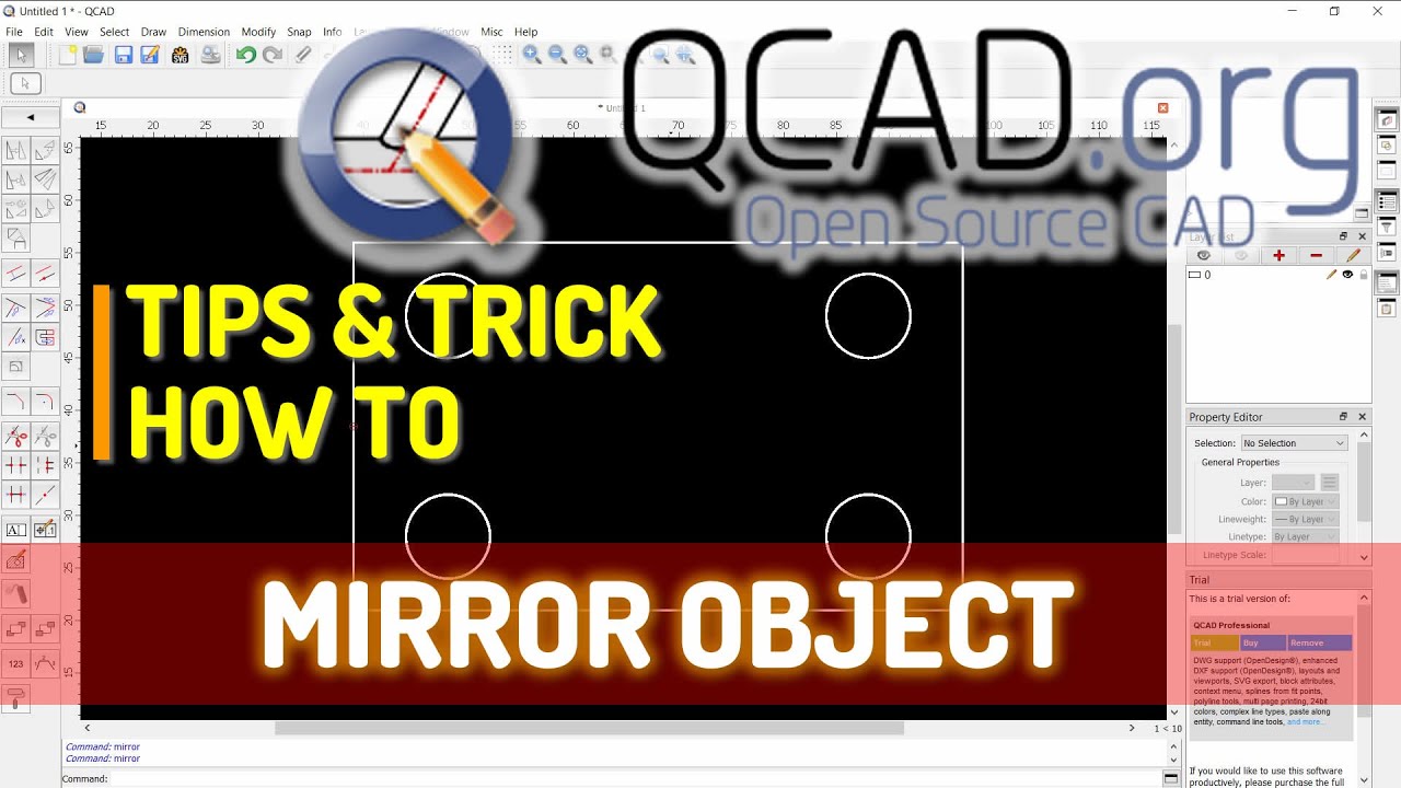 Qcad How To Mirror Object