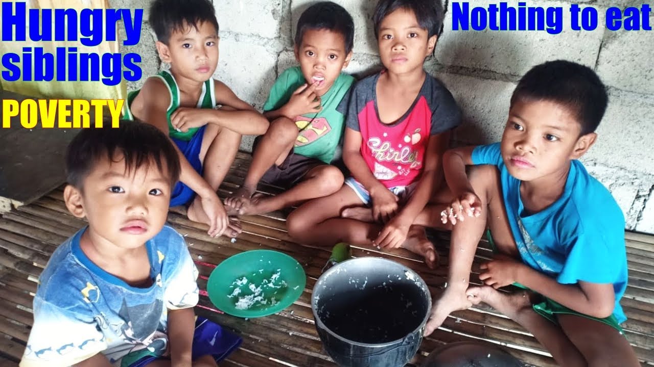 These Filipino Siblings Are Very Hungry and Have Nothing to Eat. Hungry People of the Philippines