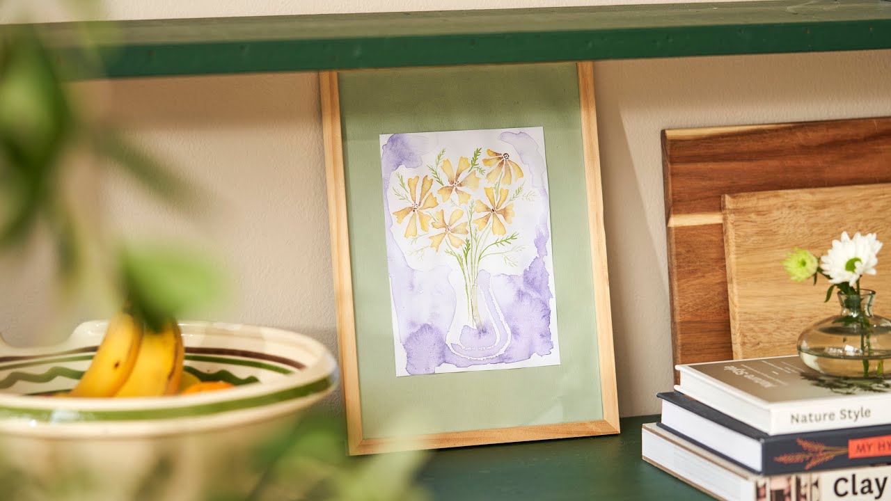 Paint flowers in a vase with watercolours – DIY by Søstrene Grene