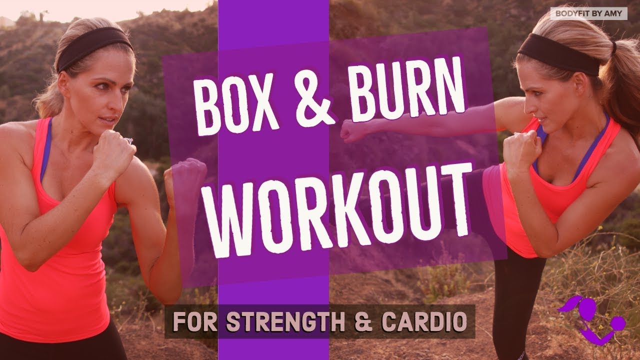 32 Minute Box and Burn Bodyweight HIIT Workout--Kickboxing Cardio and Strength Intervals